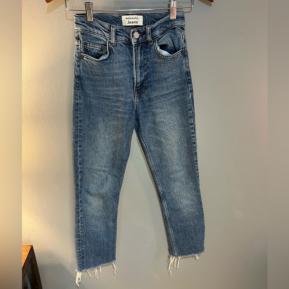 Reformation Blue Ankle & Cropped Jeans Sz 23”